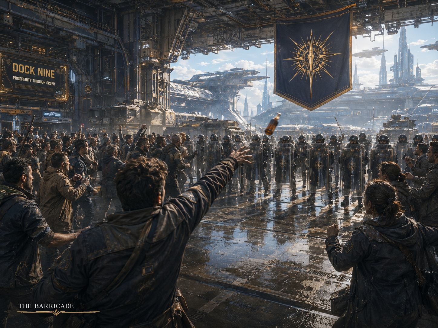 The barricade breaks at Dock Nine